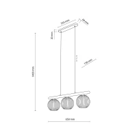 Pendant light 3 x 10 W – ribbed glass, white and beige - Image 7