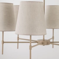 ELIZABETH pendant light – 6 lights, beige linen shades - Image 5