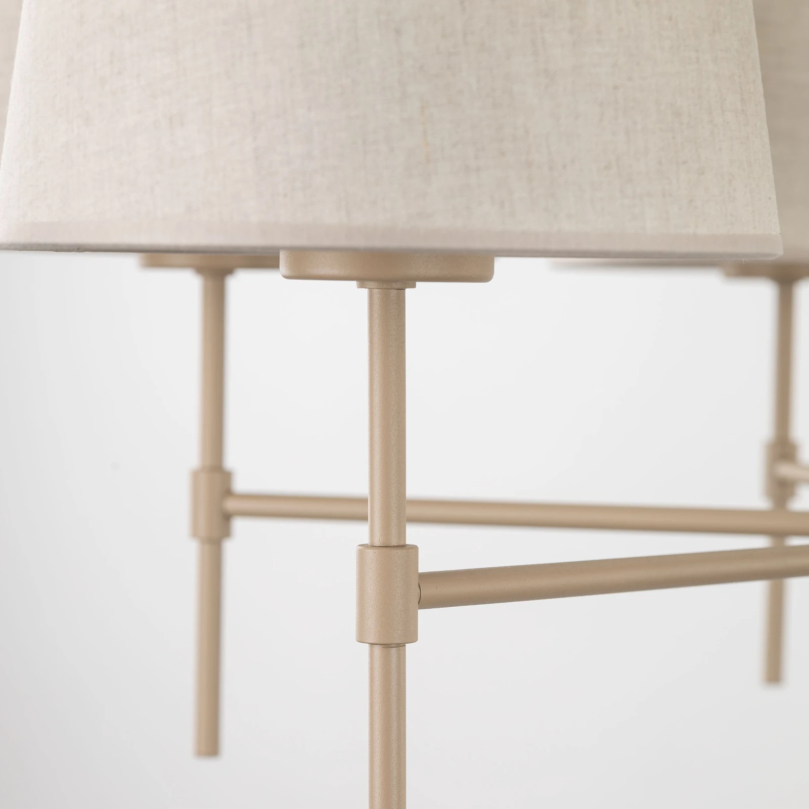 ELIZABETH pendant light – 6 lights, beige linen shades
