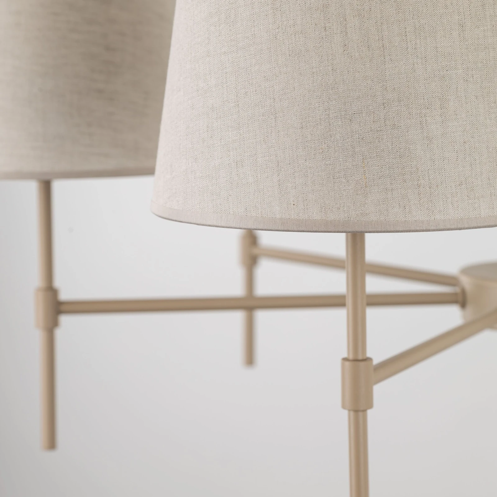 ELIZABETH pendant light – 6 lights, beige linen shades