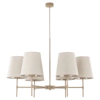 ELIZABETH pendant light – 6 lights, beige linen shades - Image 10