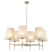 ELIZABETH pendant light – 6 lights, beige linen shades - Image 11