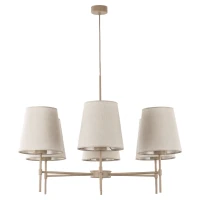 ELIZABETH pendant light – 6 lights, beige linen shades - Image 13