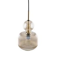 Pendant lamp 1xE14 – cognac glass, gold detail, black accent - Image 6