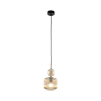 Pendant lamp 1xE14 – cognac glass, gold detail, black accent - Image 7