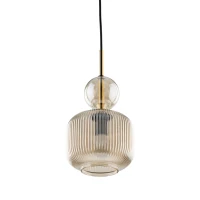 Pendant lamp 1xE14 – cognac glass, gold detail, black accent - Image 8