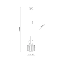 Pendant lamp 1xE14 – cognac glass, gold detail, black accent - Image 9