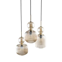 SOPHIA ceiling light 30 W – round, cognac glass, 3 x E14 - Image 5
