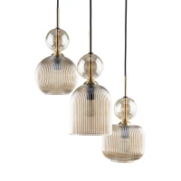 SOPHIA ceiling light 30 W – round, cognac glass, 3 x E14 - Image 6