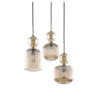 SOPHIA ceiling light 30 W – round, cognac glass, 3 x E14 - Image 8