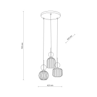 SOPHIA ceiling light 30 W – round, cognac glass, 3 x E14 - Image 9
