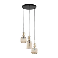 SOPHIA ceiling light 30 W – round, cognac glass, 3 x E14 - Image 10