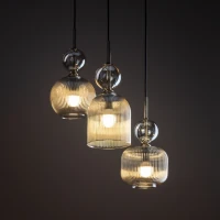 SOPHIA ceiling light 30 W – round, cognac glass, 3 x E14 - Image 1