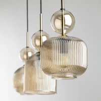 SOPHIA pendant light 30 W – linear, cognac glass, 3 x E14 - Image 5
