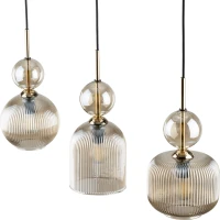SOPHIA pendant light 30 W – linear, cognac glass, 3 x E14 - Image 7