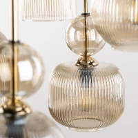 SOPHIA ceiling light 50 W – round, cognac glass, 5 x E14 - Image 7