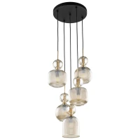 SOPHIA ceiling light 50 W – round, cognac glass, 5 x E14 - Image 11