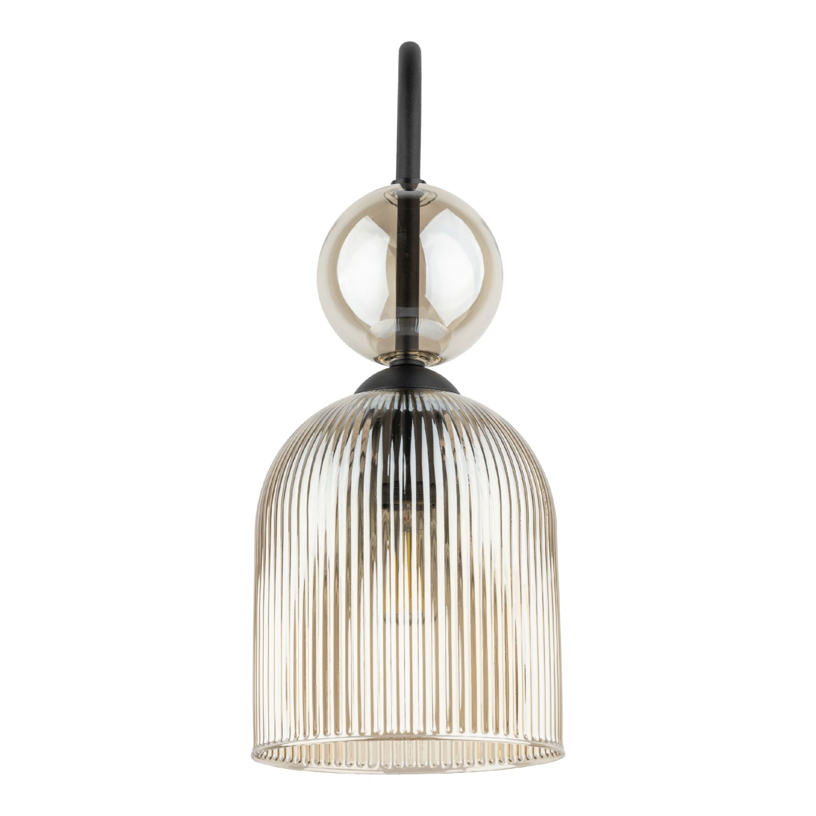 SOPHIA wall light – cognac ribbed glass, elegant accent