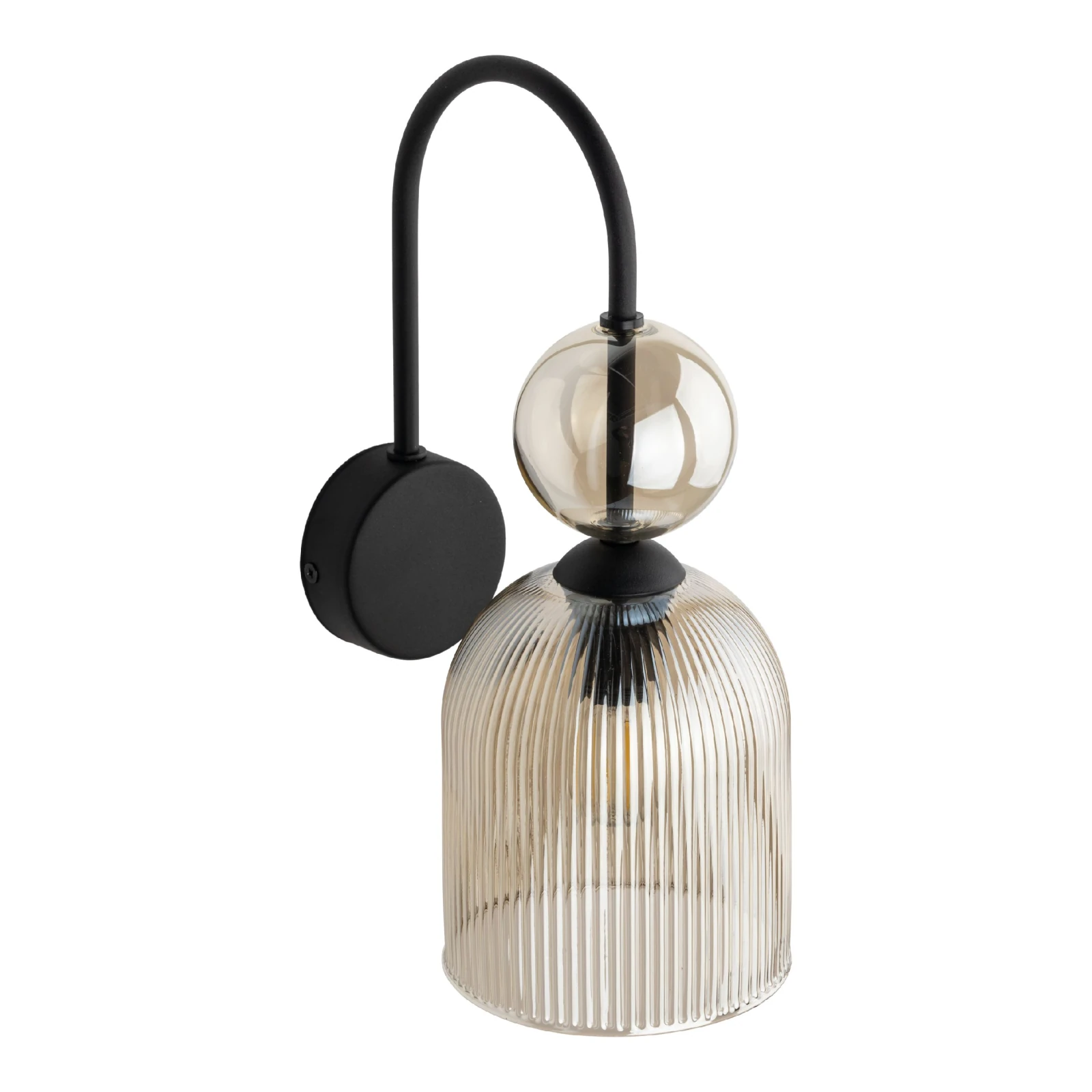 SOPHIA wall light – cognac ribbed glass, elegant accent