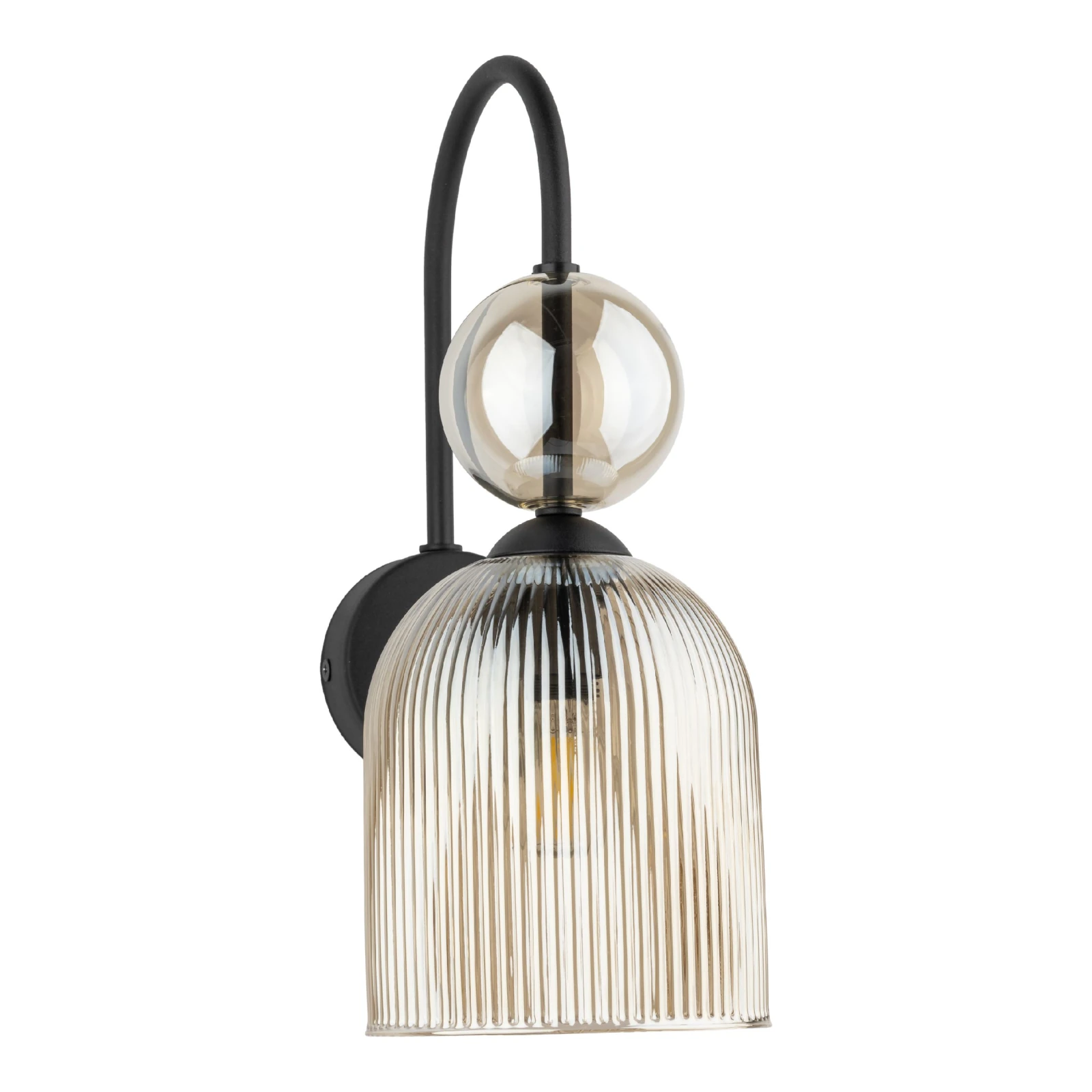 SOPHIA wall light – cognac ribbed glass, elegant accent