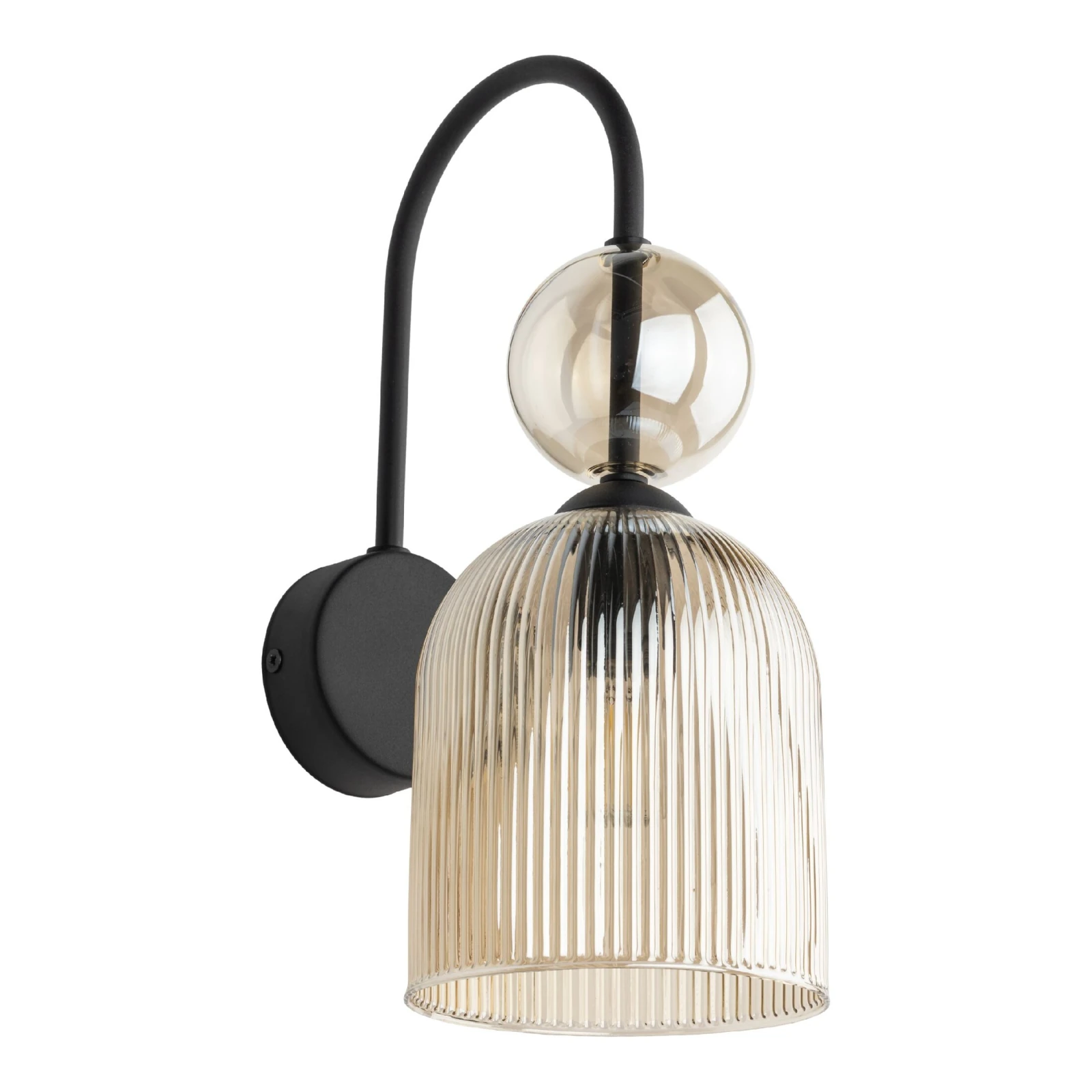 SOPHIA wall light – cognac ribbed glass, elegant accent
