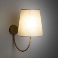 CANDI wall light – beige fabric shade, classic soft glow - Image 1
