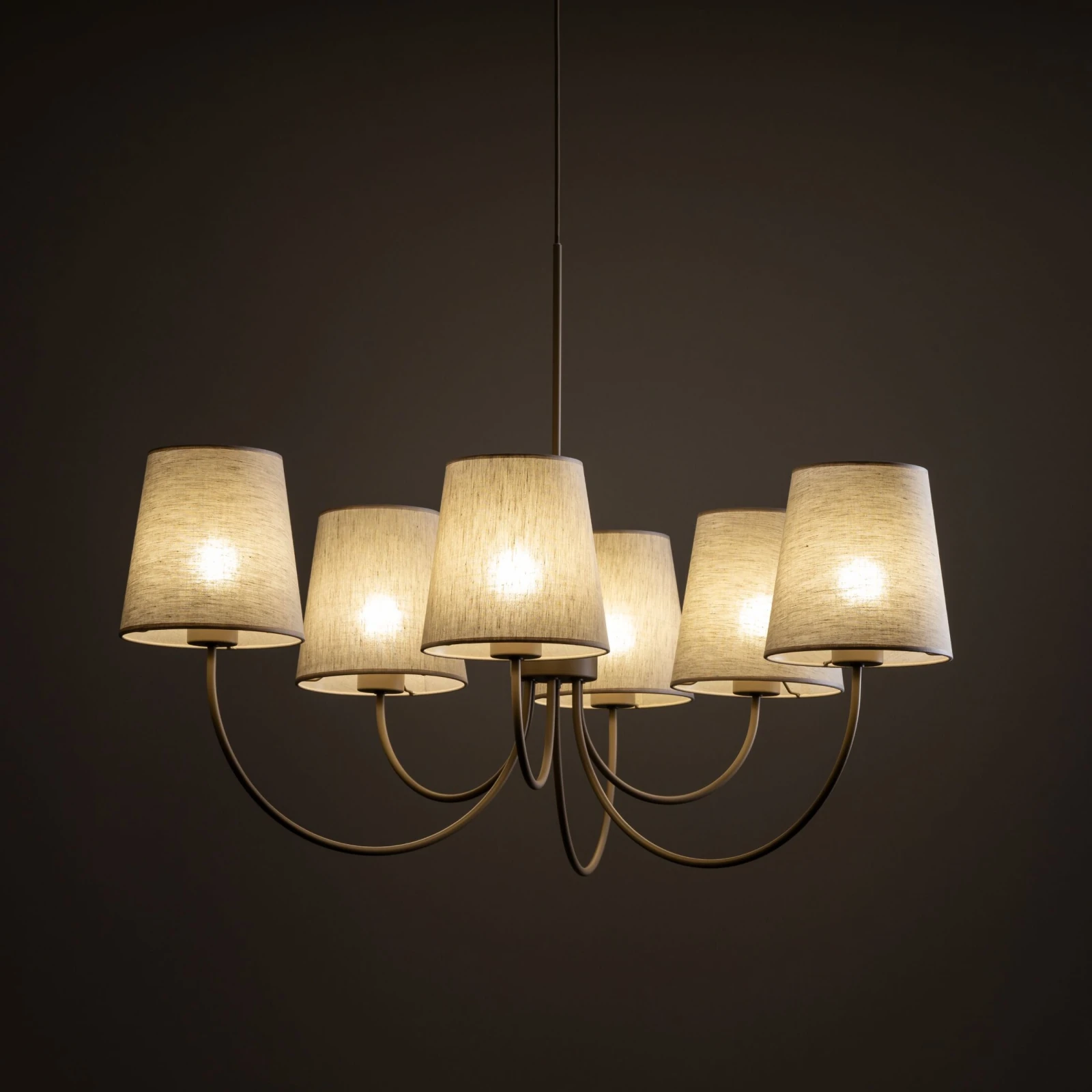 CANDI pendant light 6 lights – beige fabric shades