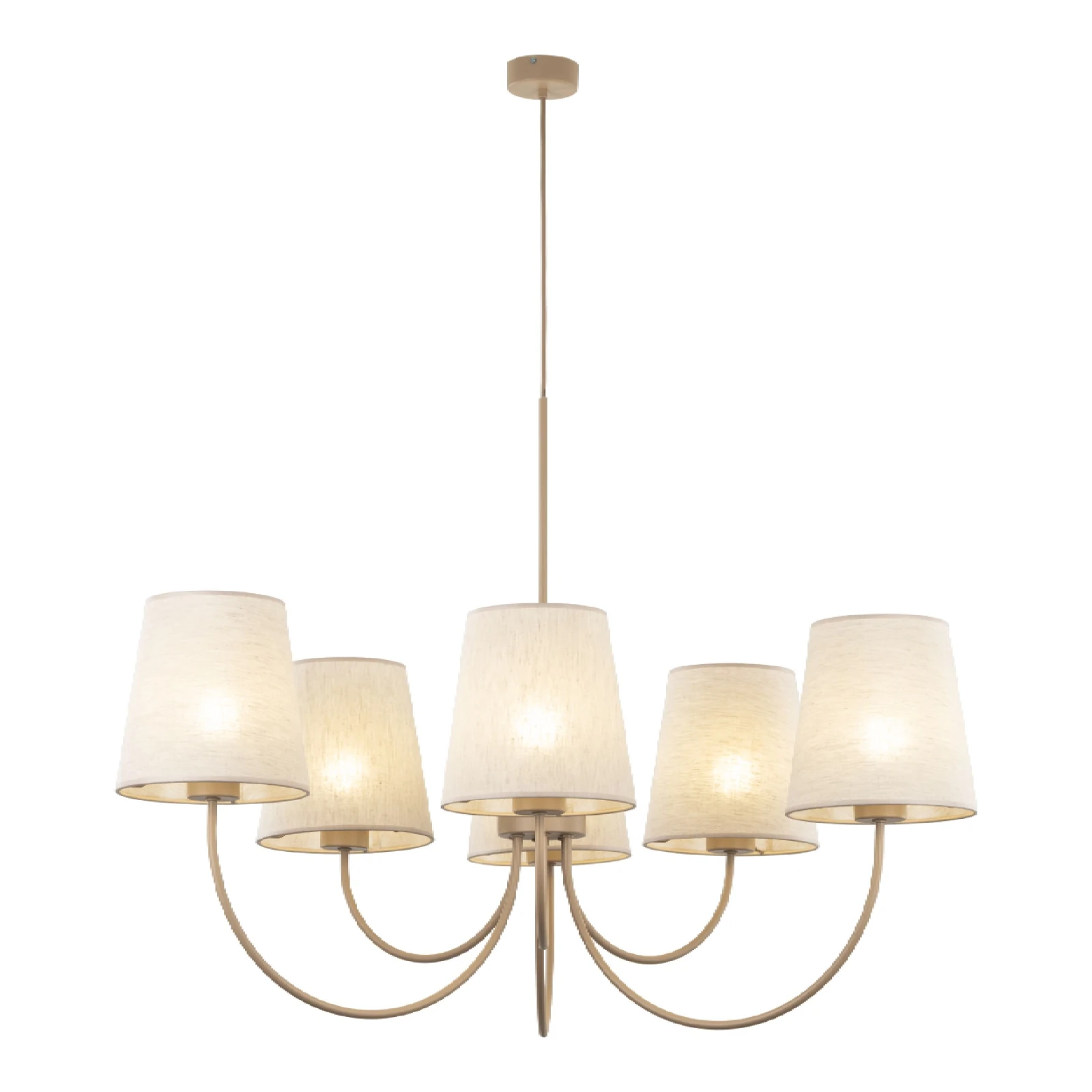 CANDI pendant light 6 lights – beige fabric shades