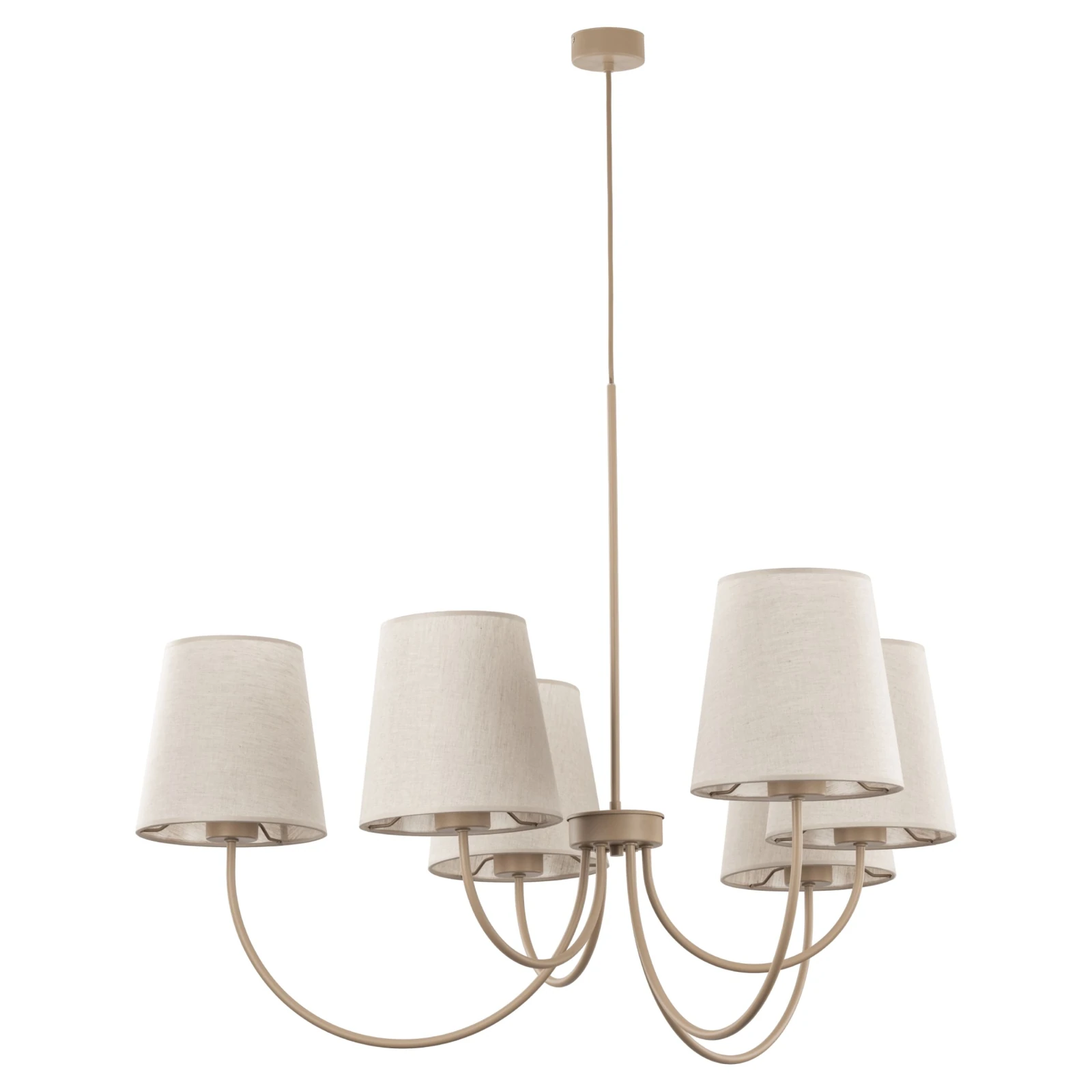 CANDI pendant light 6 lights – beige fabric shades