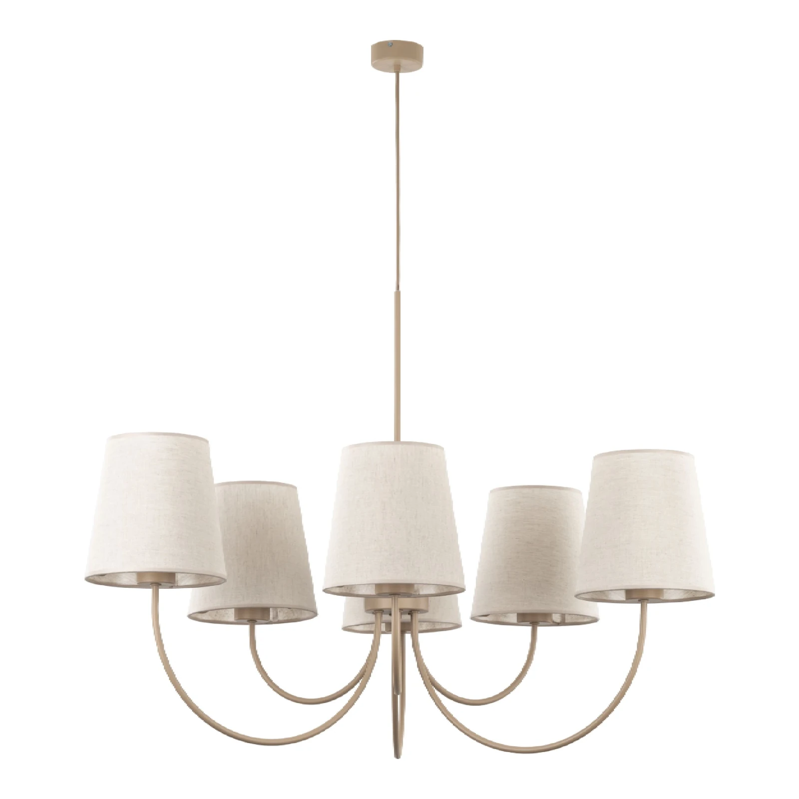 CANDI pendant light 6 lights – beige fabric shades
