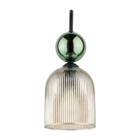 SOPHIA wall light – green ribbed glass, cognac detail - Image 9