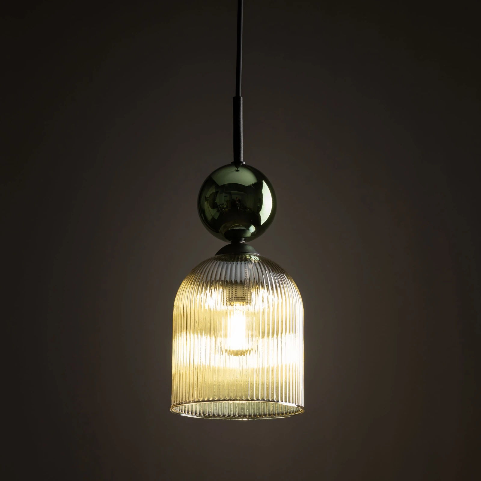 SOPHIA pakabinamas šviestuvas, žalias stiklas, konjako tonas, 1 x E14