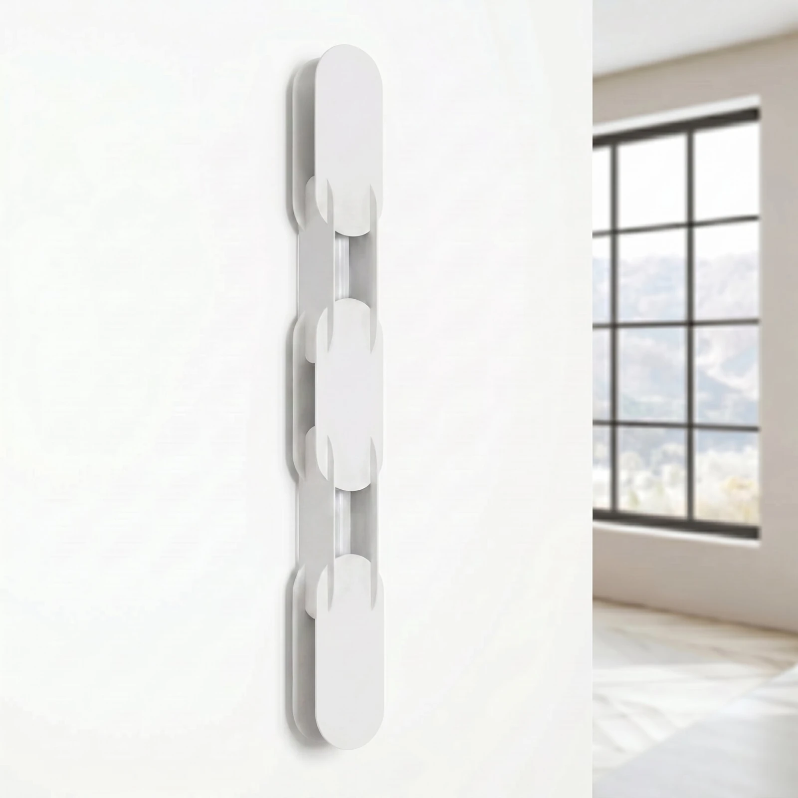 Wall lamp 91 cm – linear chain form, white, DALI dimmable