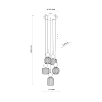 Pendant Lamp 5xE14 – round, green glass, glamour accent - Image 9