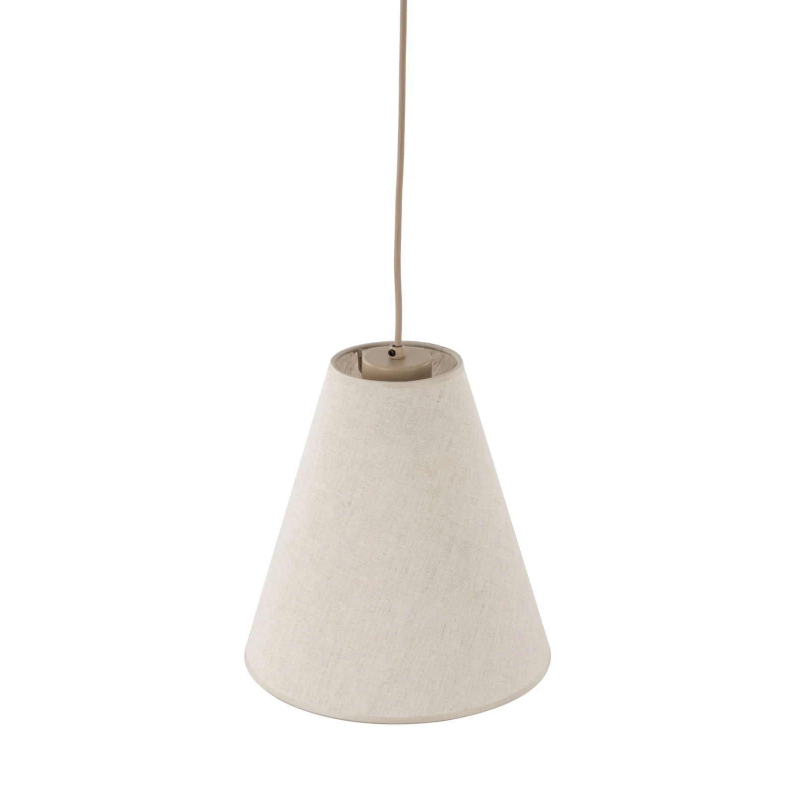 Pendant Light CONEA 1xE27 – conical shade, beige fabric finish