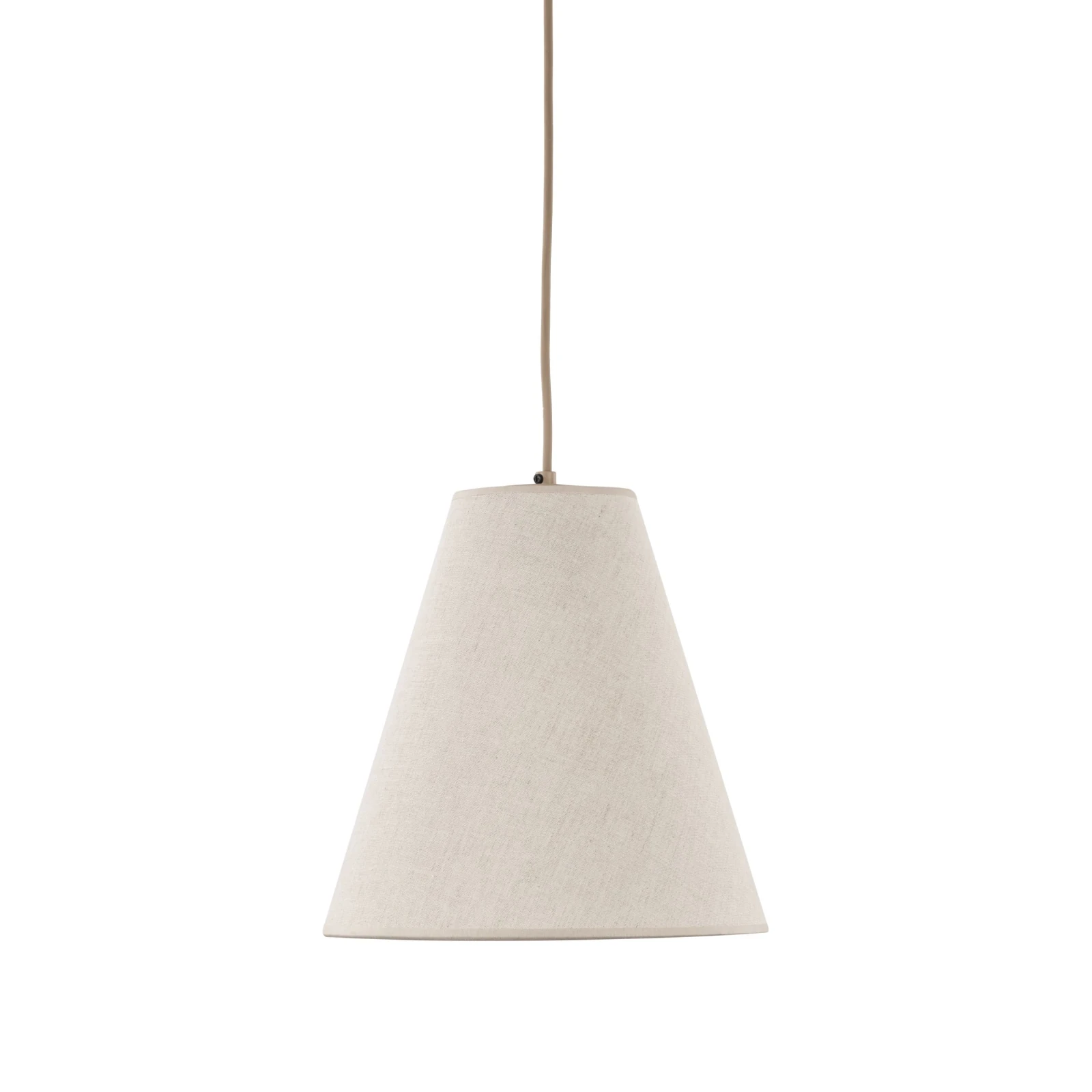 Pendant Light CONEA 1xE27 – conical shade, beige fabric finish