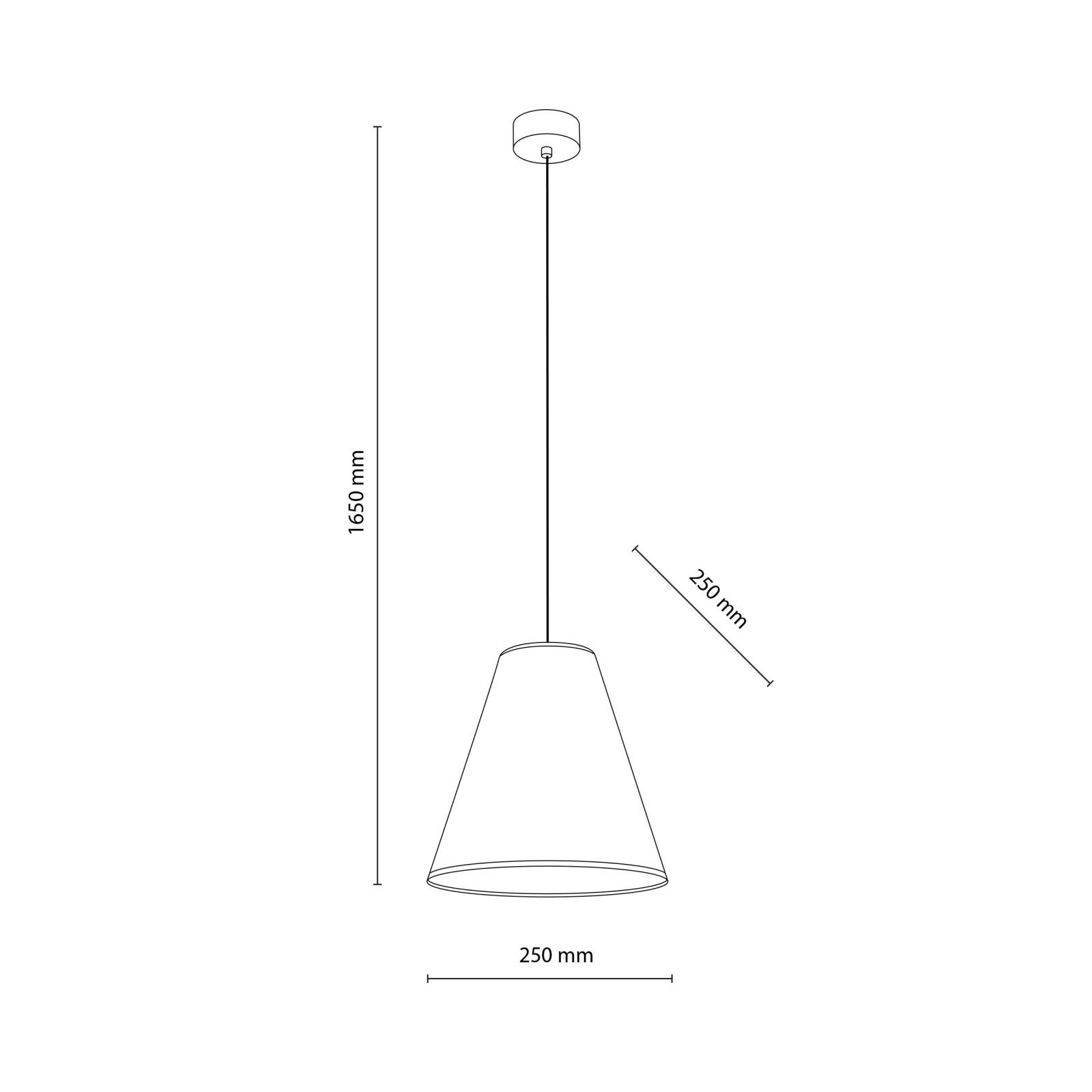 Pendant Light CONEA 1xE27 – conical shade, beige fabric finish