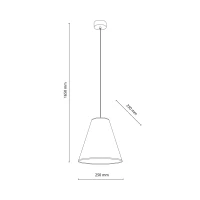 Pendant Light CONEA 1xE27 – conical shade, beige fabric finish - Image 8