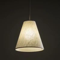 Pendant Light CONEA 1xE27 – conical shade, beige fabric finish - Image 2