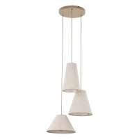 Pendant Light CONEA 3xE27 – three conical beige fabric shades - Image 6