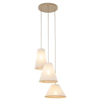 Pendant Light CONEA 3xE27 – three conical beige fabric shades - Image 7