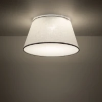 Ceiling Light FORMO 2xE27 – trapezoid white fabric shade, magnetic fit - Image 1