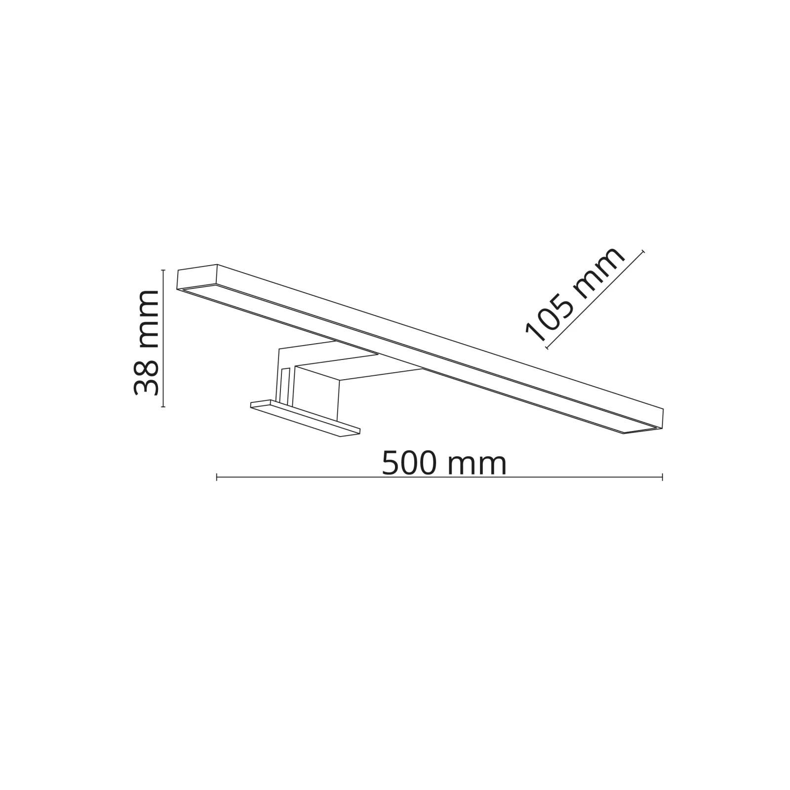 LEITO LED sieninis šviestuvas 50 cm, juodas