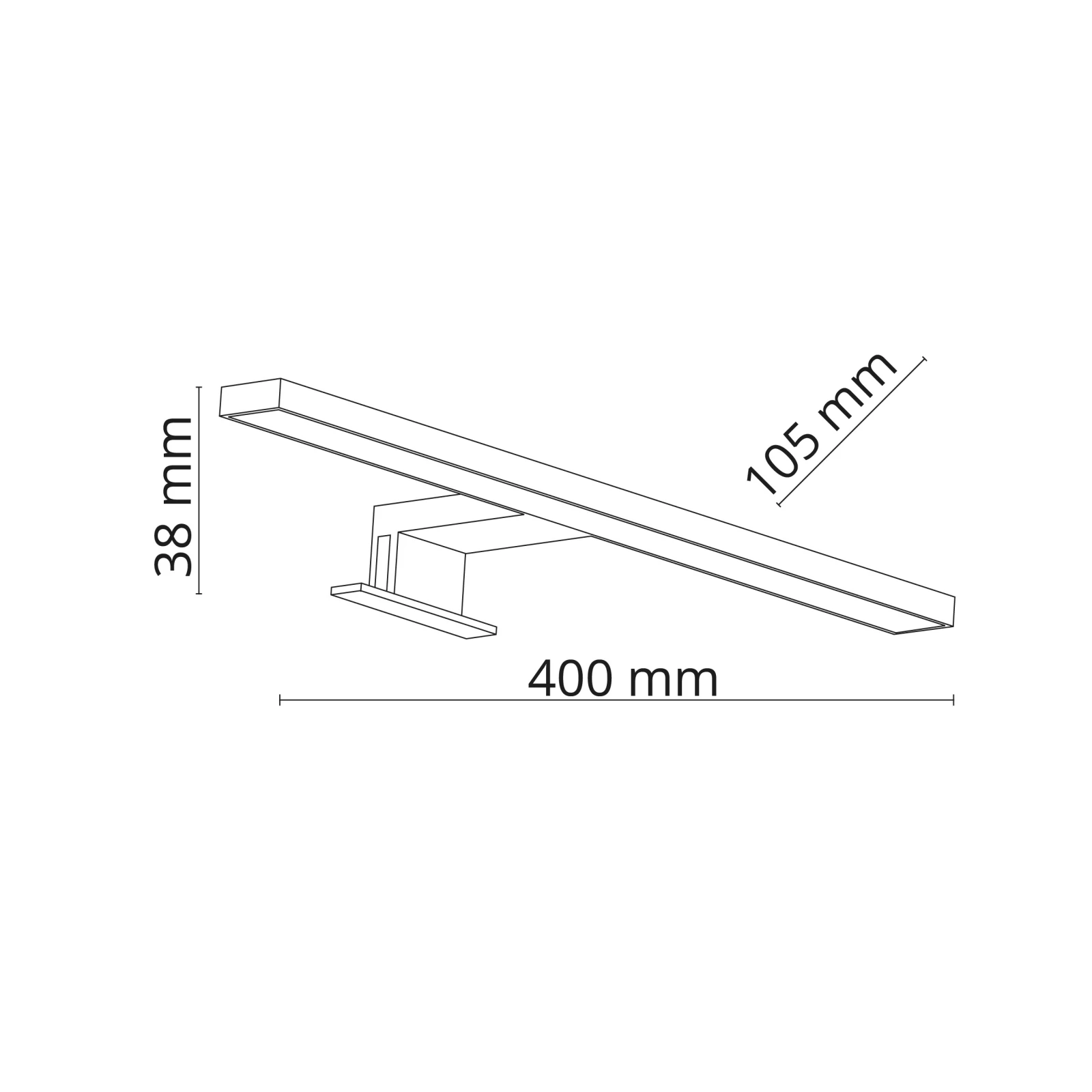 LEITO LED sieninis šviestuvas 40 cm, juodas