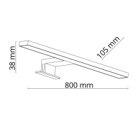 LEITO LED sieninis šviestuvas 80 cm, juodas - Nuotrauka 2