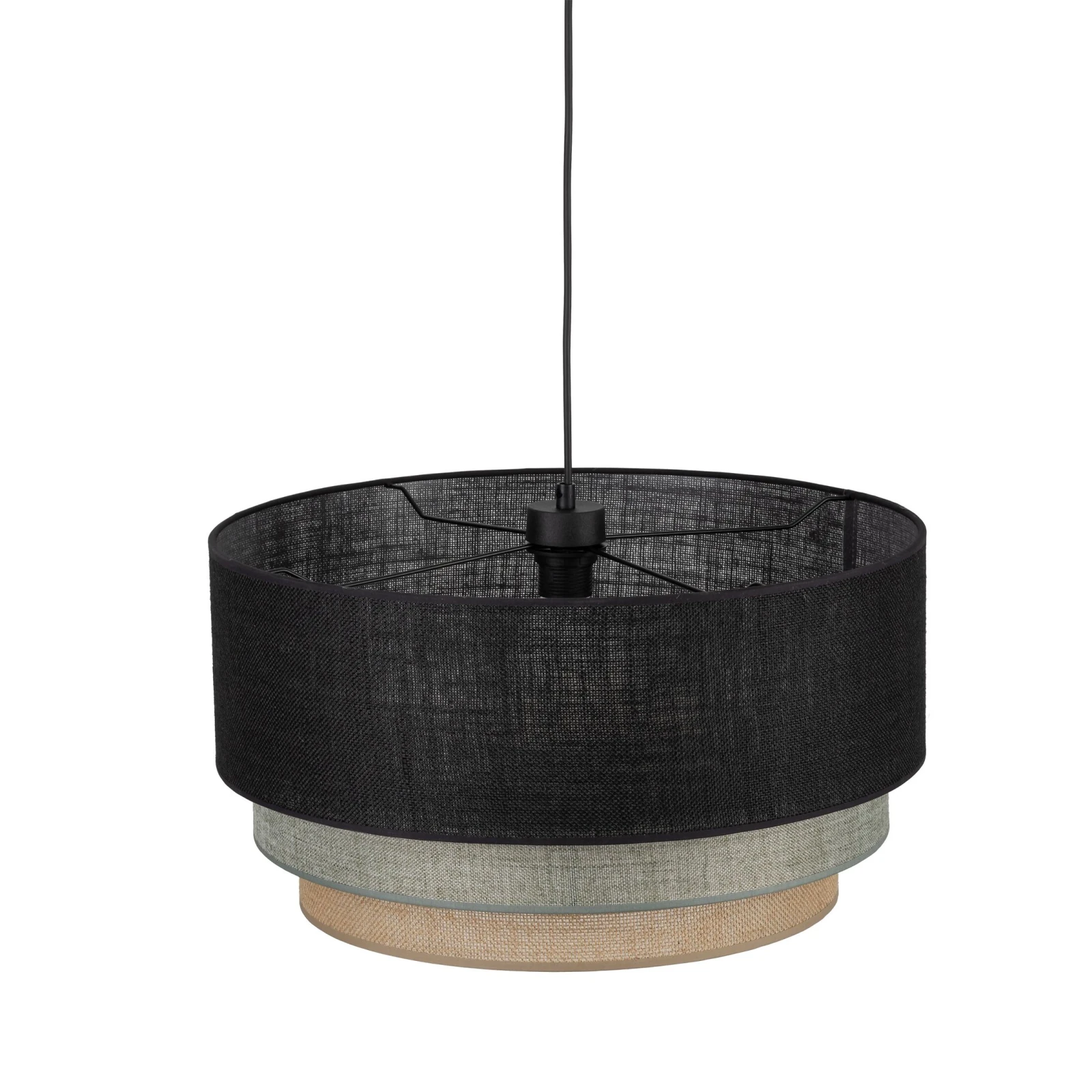 TRIO MIX pendant light 50 cm – black fabric shade, E27