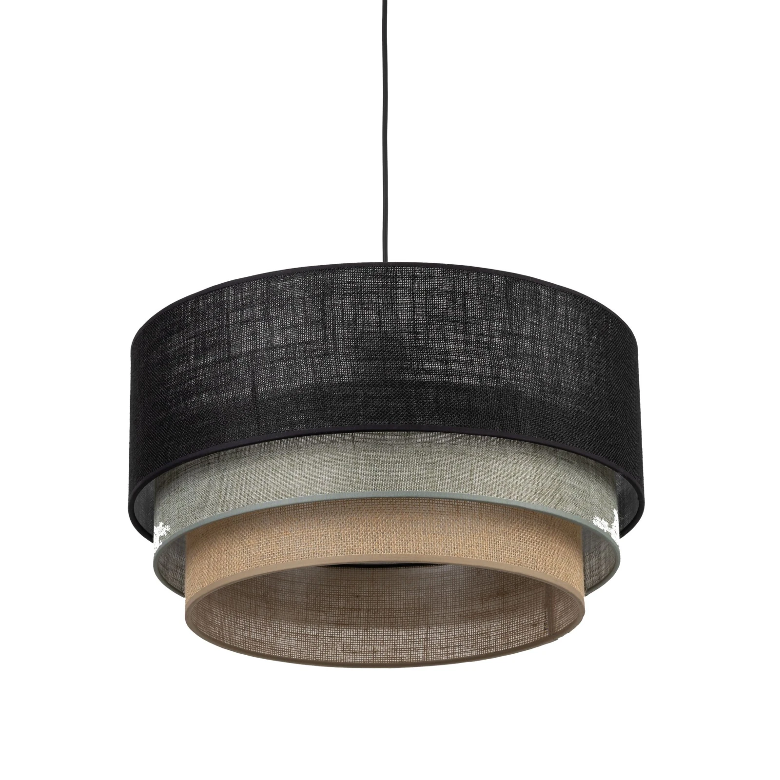 TRIO MIX pendant light 50 cm – black fabric shade, E27