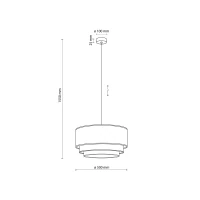 TRIO MIX pendant light 50 cm – black fabric shade, E27 - Image 10
