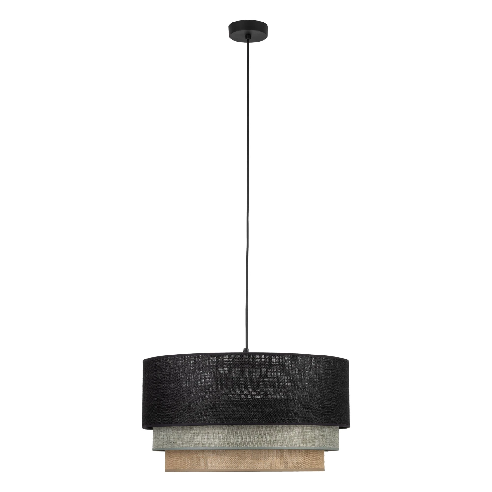 TRIO MIX pendant light 50 cm – black fabric shade, E27