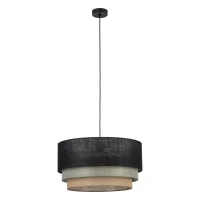 TRIO MIX pendant light 50 cm – black fabric shade, E27 - Image 2
